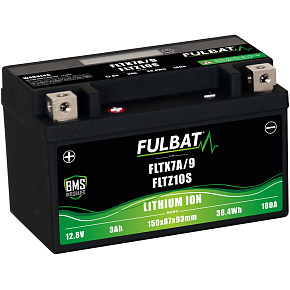 lithiová baterie LiFePO4 YTX7A-BS, YTX9-BS, YTZ10S-BS FULBAT 12V, 3Ah, 180A, hmotnost 0,65 kg, 150x87x93 lithiová baterie LiFePO4 YTX7A-BS, YTX9-BS, YTZ10S-BS FULBAT 12V, 3Ah, 180A, hmotnost 0,65 kg, 150x87x93
