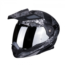Moto přilba SCORPION ADX-1 BATTLEFLAGE matná černo/stříbrná Moto přilba SCORPION ADX-1 BATTLEFLAGE matná černo/stříbrná
