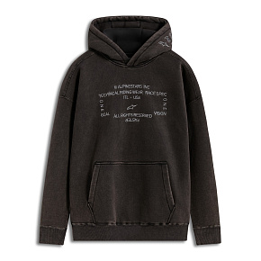 mikina INFINITE WASHED OVERSIZED HOODIE, ALPINESTARS (sepraná černá)