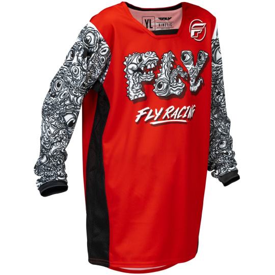 dres KINETIC MUTANT, FLY RACING - USA 2026 dětské (červená/bílá/černá)