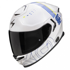 Moto přilba SCORPION GT EXO-GT SP AIR TECHLANE bílo/modro/fluo žlutá Moto přilba SCORPION GT EXO-GT SP AIR TECHLANE bílo/modro/fluo žlutá