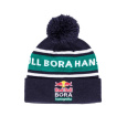 Zimní čepice s bambulí Red Bull Bora Hansgrohe tmavě modrá s logem