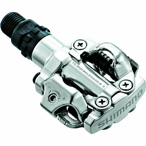 pedály SHIMANO SPD PD-M520S stříbrné s kufry SM-SH51, v krabičce