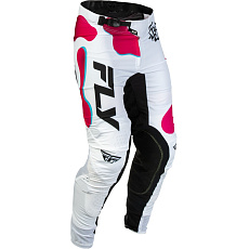 kalhoty LITE VIBE, FLY RACING - USA (bílá/růžová/modrá)