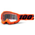 ACCURI 2, 100% OTG brýle Orange, čiré plexi