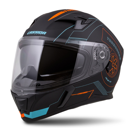přilba Integral 3.0 Turbohead, CASSIDA (černá matná/oranžová/modrá, plexi s přípravou pro Pinlock)
