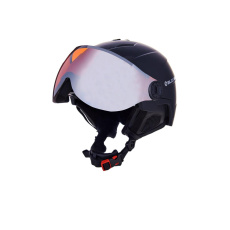BLIZZARD Double Visor ski helmet, black matt, orange lens, mirror, 2023