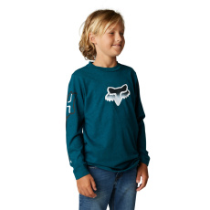 Dětské triko Fox Yth Vizen Ls Tee Heather Midnight Blue 