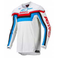 dres TECHSTAR QUADRO, ALPINESTARS (bílá/modrá neon/červená)