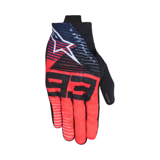 rukavice REEF V2 MM93 kolekce, ALPINESTARS (červená fluo/černá/modrá/bílá) 2026