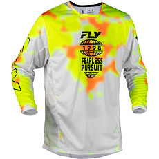 dres KINETIC BLUR, FLY RACING - USA (bílá/hi-vis/oranžová)