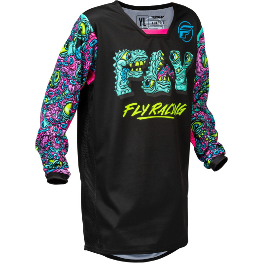 dres KINETIC MUTANT, FLY RACING - USA 2026 dětské (černá/multi color)