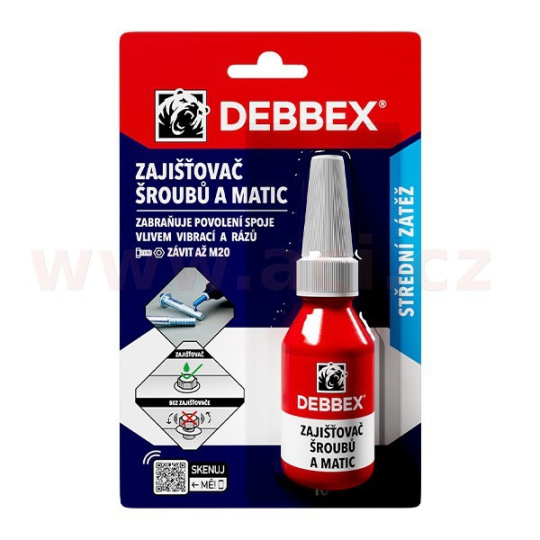 Zajišťovač šroubů a matic 10ml, DEBBEX Zajišťovač šroubů a matic 10ml, DEBBEX