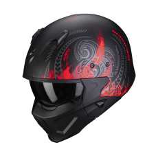 Moto přilba SCORPION COVERT-X TATTOO matná černo/červená Moto přilba SCORPION COVERT-X TATTOO matná černo/červená