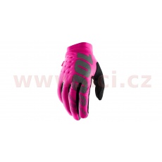 rukavice BRISKER, 100% dámské (růžová/černá)