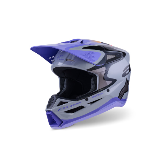 přilba S-M3 edice JETT LAWRENCE, ALPINESTARS (šedá/fialová/černá) 2026