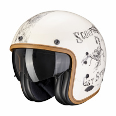 Moto přilba SCORPION BELFAST PIQUE krémovo/černá Moto přilba SCORPION BELFAST PIQUE krémovo/černá