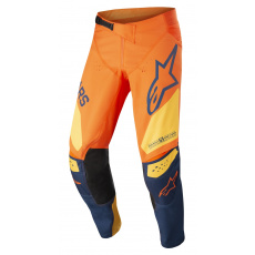kalhoty TECHSTAR FACTORY 2022, ALPINESTARS (oranžová/tmavá modrá/žlutá) kalhoty TECHSTAR FACTORY 2022, ALPINESTARS (oranžová/tmavá modrá/žlutá)