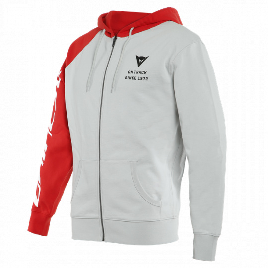 Mikina DAINESE PADDOCK FULL ZIP HOODIE šedo/červeno/černá