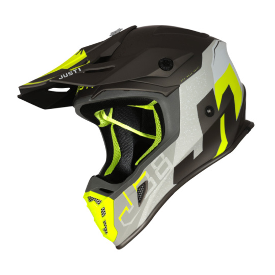 Moto přilba JUST1 J38 KORNER fluo žlutá/titanová