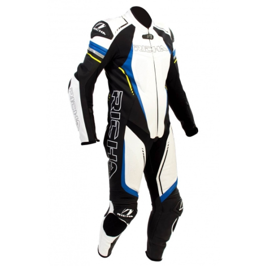 Moto kombinéza RICHA FRANCORCHAMPS jednodílná modrá/fluo žlutá