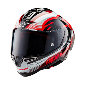 přilba SUPERTECH R10 TEAM, ALPINESTARS (karbon/červená/bílá) 2026