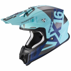 Moto přilba SCORPION VX-16 AIR MACH matná modro/stříbrná Moto přilba SCORPION VX-16 AIR MACH matná modro/stříbrná