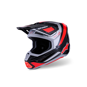 přilba SUPERTECH S-M7 RISE, ALPINESTARS (černá/stříbrná/červená fluo) 2027