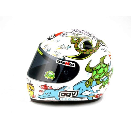 Model přilby Moto GP Valentino Rossi Valencia 2005 1:5