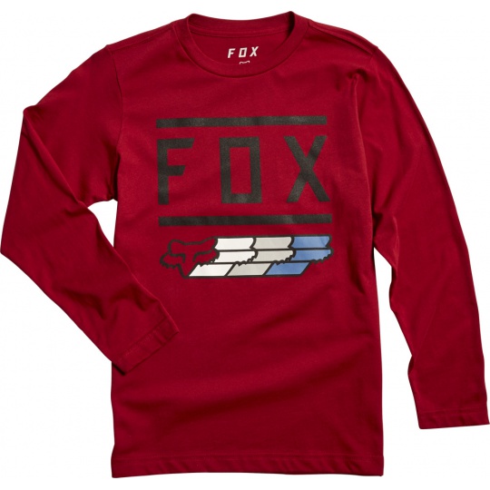 Dětské triko Fox Youth Fox Super Ls Tee Cardinal vel. YM