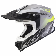 Moto přilba SCORPION VX-16 AIR ARHUS matná stříbrno/černo/neonově žlutá Moto přilba SCORPION VX-16 AIR ARHUS matná stříbrno/černo/neonově žlutá