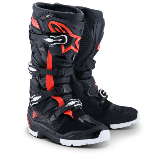 boty TECH 7 ENDURO DRYSTAR, ALPINESTARS (černá/červená fluo/bílá) 2026