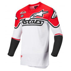 dres RACER FLAGSHIP 2022, ALPINESTARS (bílá/červená fluo/černá) dres RACER FLAGSHIP 2022, ALPINESTARS (bílá/červená fluo/černá)