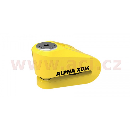 zámek kotoučové brzdy Alpha XD14, OXFORD (žlutý, průměr čepu 14 mm)