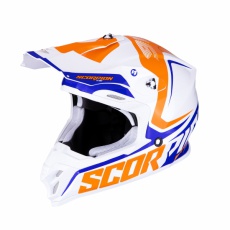 Moto přilba SCORPION VX-16 AIR ERNEE bílo/oranžovo/modrá Moto přilba SCORPION VX-16 AIR ERNEE bílo/oranžovo/modrá