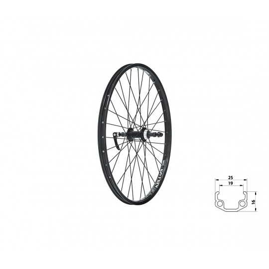 KELLYS Zapletené kolo zadní KLS WASPER FREEWHEEL V-brake R, 24", black