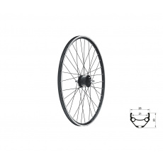 KELLYS Zapletené kolo přední KLS DRAFT Dynamo V-brake, 24", black KELLYS Zapletené kolo přední KLS DRAFT Dynamo V-brake, 24", black