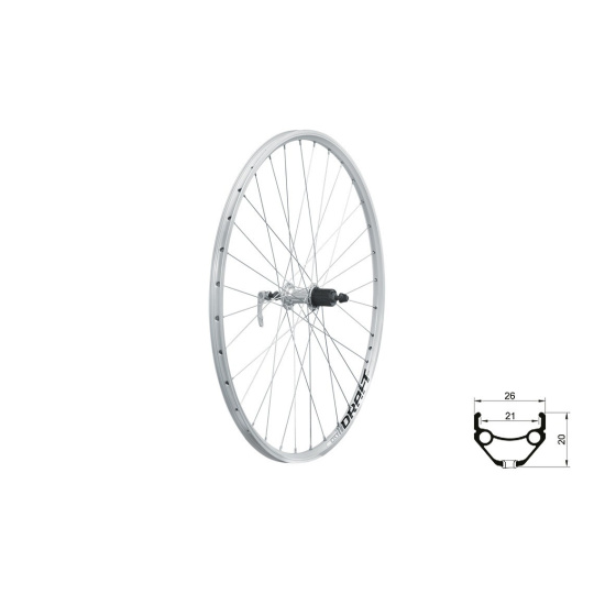 KELLYS Zapletené kolo zadní KLS DRAFT V-brake R, 28/29", silver KELLYS Zapletené kolo zadní KLS DRAFT V-brake R, 28/29", silver