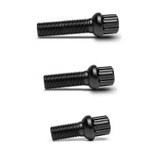TPi Round Series kolový šroub, kulová dosedací plocha R13, kytičkový tvar hlavy (17 mm), závit 14x1,5, saténová černá