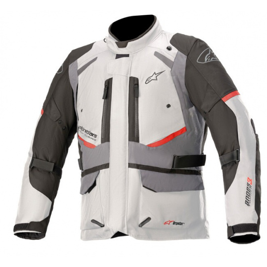 bunda ANDES DRYSTAR, TECH-AIR 5 kompatibilní, ALPINESTARS (světle šedá/tmavě šedá/černá/červená) 2024