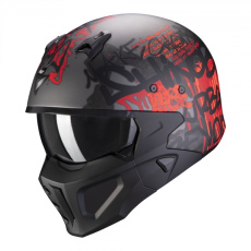 Moto přilba SCORPION COVERT-X WALL matná tmavě stříbrno/červená Moto přilba SCORPION COVERT-X WALL matná tmavě stříbrno/červená
