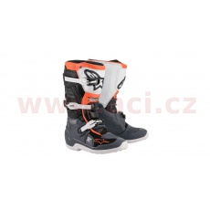 boty TECH 7 S, ALPINESTARS, dětské (černá/šedá/bílá/oranžová fluo) 2024