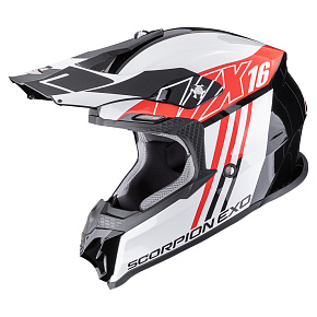 Moto přilba SCORPION VX-16 EVO AIR LIGNES černo/červená