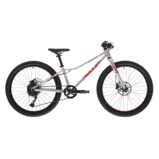 dětské kolo AMULET 24 Youngster SH, alu brushed transparent/red, 2023 dětské kolo AMULET 24 Youngster SH, alu brushed transparent/red, 2023