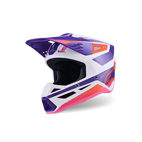 přilba S-M3 HEAT, ALPINESTARS (bílá/fialová/růžová) 2027 přilba S-M3 HEAT, ALPINESTARS (bílá/fialová/růžová) 2027