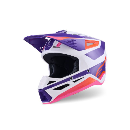 přilba S-M3 HEAT, ALPINESTARS (bílá/fialová/růžová) 2026