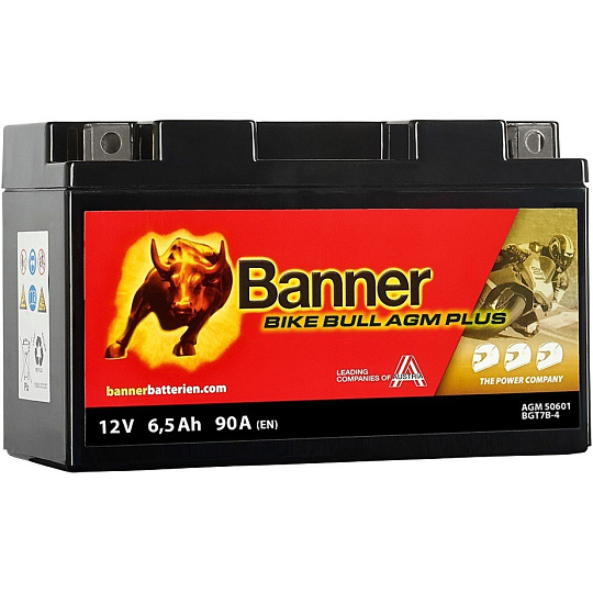 baterie AGM PLUS 12V, BGT7B-4, 6,5Ah, 90A, BANNER Bike Bull AGM PLUS 150x65x93
