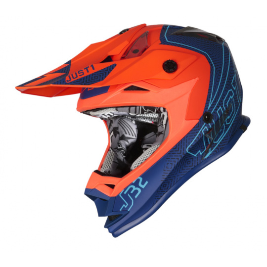 Dětská helma JUST1 J32 VERTIGO modro/fluo oranžová