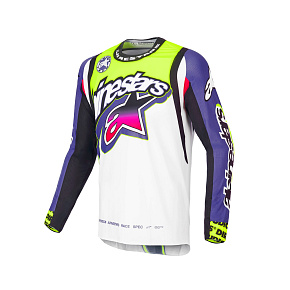 dres SUPERTECH SX limitovaná edice DIRT STUDIOS, ALPINESTARS (bílá/fialová/růžová/žlutá fluo)