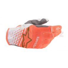 rukavice TECHSTAR, ALPINESTARS (bílá/oranžová fluo/zlatá) rukavice TECHSTAR, ALPINESTARS (bílá/oranžová fluo/zlatá)